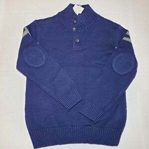 NWT Hope & Henry Mock Neck Button Placket Sweater Organic Cotton Sz S